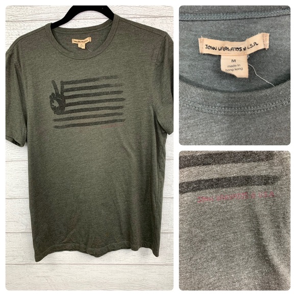 John Varvatos Star USA Mens Short Sleeve Peace Birds Graphic Crew T-Shirt